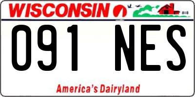 WI license plate 091NES