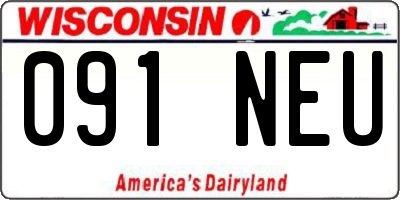 WI license plate 091NEU