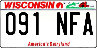 WI license plate 091NFA