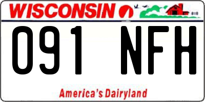 WI license plate 091NFH