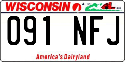 WI license plate 091NFJ