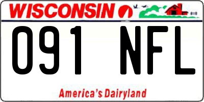 WI license plate 091NFL