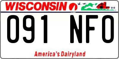 WI license plate 091NFO