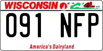 WI license plate 091NFP