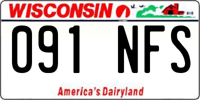 WI license plate 091NFS