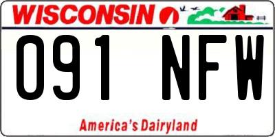 WI license plate 091NFW
