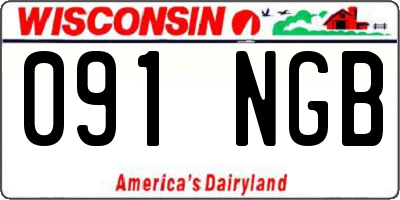 WI license plate 091NGB