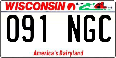 WI license plate 091NGC