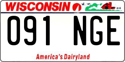 WI license plate 091NGE