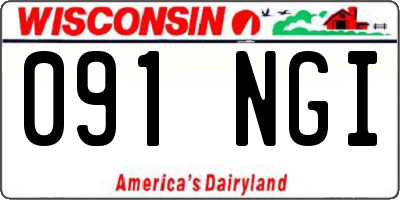 WI license plate 091NGI