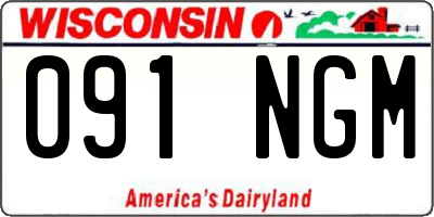 WI license plate 091NGM