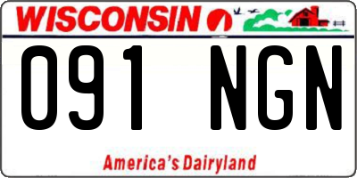 WI license plate 091NGN