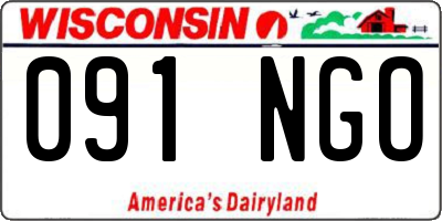 WI license plate 091NGO