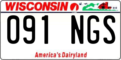 WI license plate 091NGS