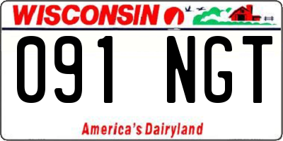 WI license plate 091NGT