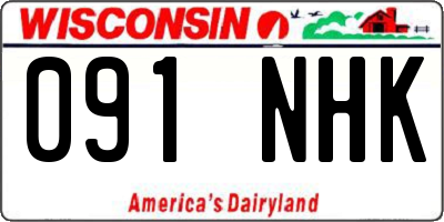 WI license plate 091NHK