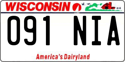 WI license plate 091NIA
