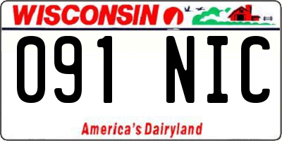 WI license plate 091NIC