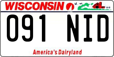 WI license plate 091NID