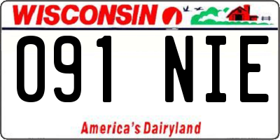WI license plate 091NIE