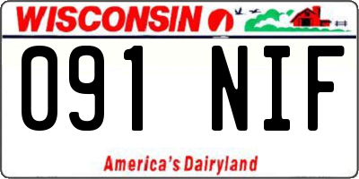 WI license plate 091NIF