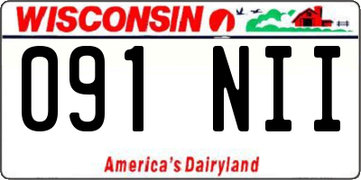 WI license plate 091NII