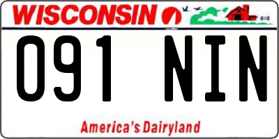 WI license plate 091NIN