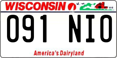 WI license plate 091NIO