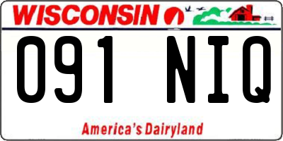 WI license plate 091NIQ