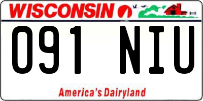 WI license plate 091NIU