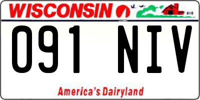 WI license plate 091NIV