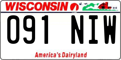WI license plate 091NIW