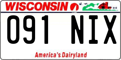 WI license plate 091NIX