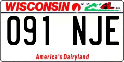 WI license plate 091NJE