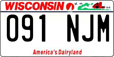 WI license plate 091NJM