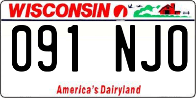 WI license plate 091NJO