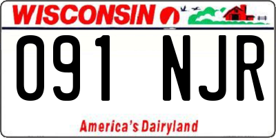 WI license plate 091NJR