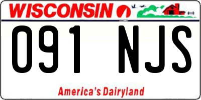 WI license plate 091NJS