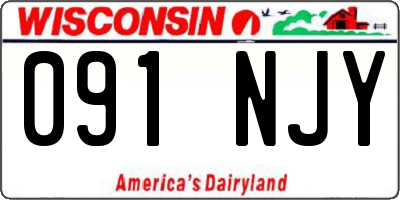 WI license plate 091NJY