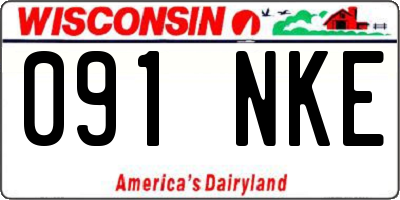 WI license plate 091NKE