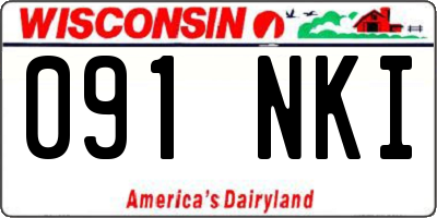 WI license plate 091NKI