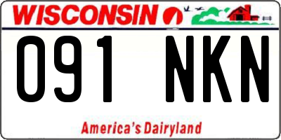 WI license plate 091NKN