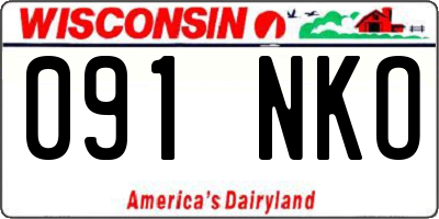 WI license plate 091NKO