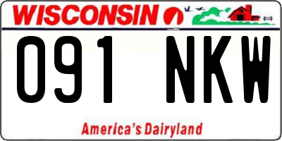 WI license plate 091NKW