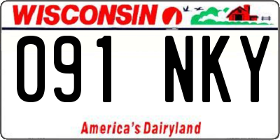 WI license plate 091NKY