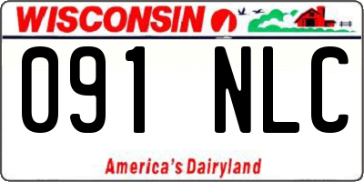 WI license plate 091NLC