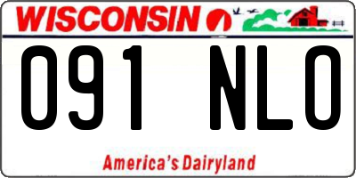 WI license plate 091NLO