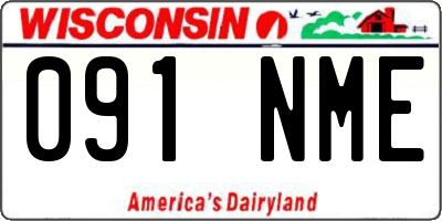 WI license plate 091NME