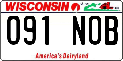 WI license plate 091NOB