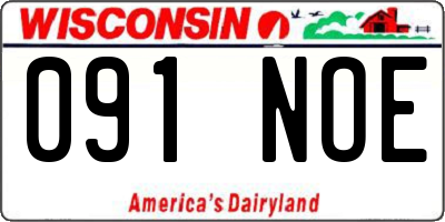 WI license plate 091NOE